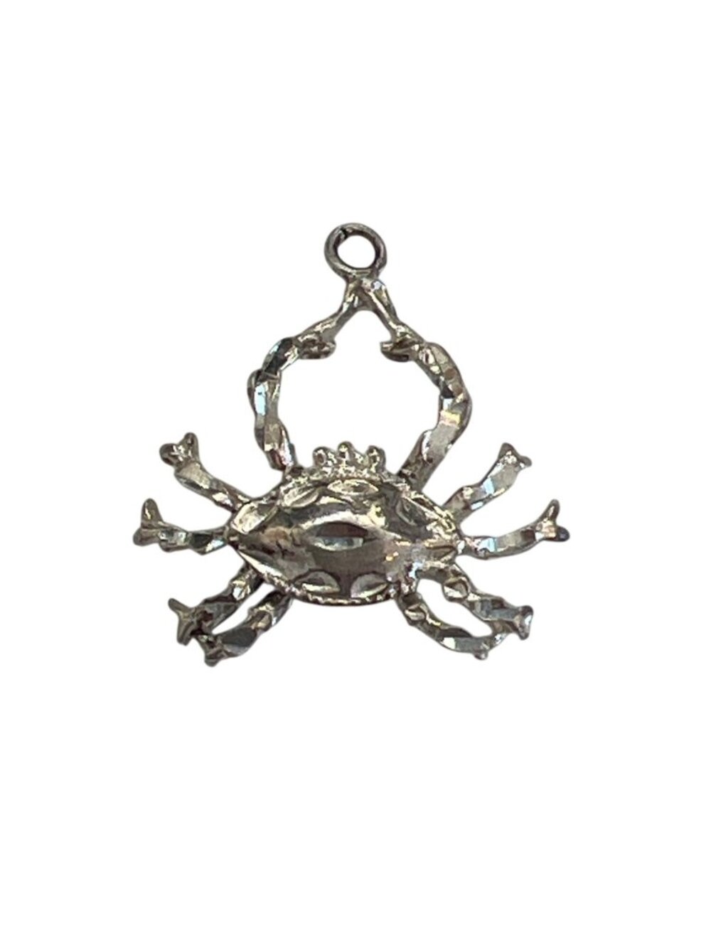 Sterling Silver Crab Cancer Charm 1x1 In 4g Polished Nautical Jewelry Pendant